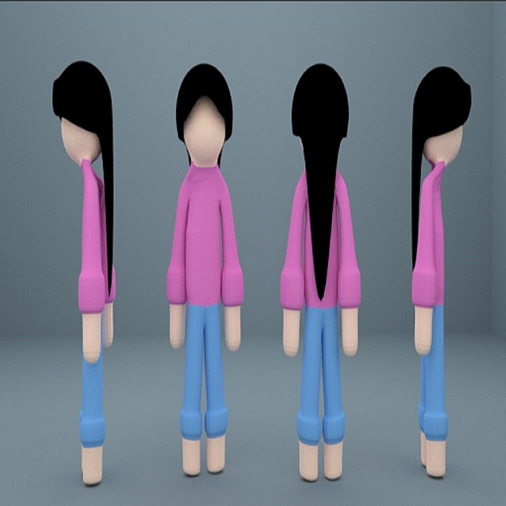 Low-poly-ish Girl preview image 2